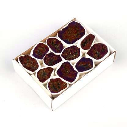 Mini Crystal Tray Aura Half Geode Quartz - Purple