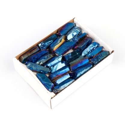 Mini Crystal Tray Aura Quartz Point - Sapphire