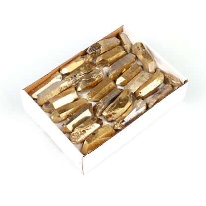 Mini Crystal Tray Aura Quartz Point - Gold
