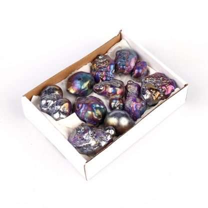 Mini Crystal Tray Aura Bubble Agate- Purple
