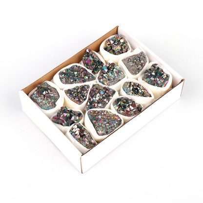 Mini Crystal Tray Aura Amethyst cluster - Celestial