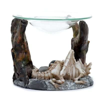 Darkness Sleeping Bones Dragon Skeleton Oil & Wax Burner with Glass Dish - Image 2