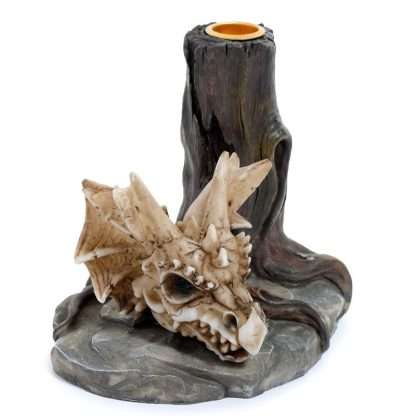 Shadows of Darkness Dragon Skull Candlestick Candle Holder - Image 2