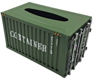 Shipping Container Tissue Box Green