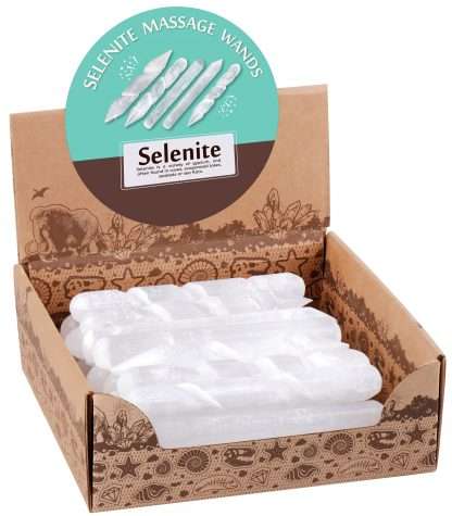 Selenite Massage Wands in Display Box