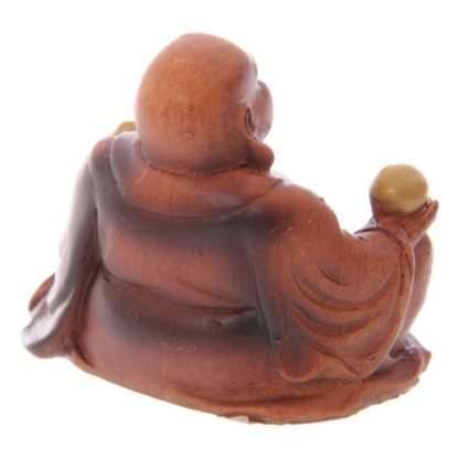 Mini Wood Effect Lucky Buddha Collectable - Image 3