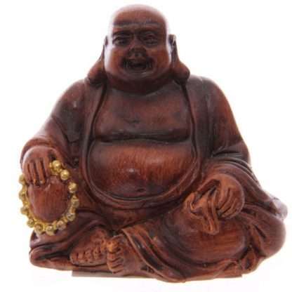 Mini Wood Effect Lucky Buddha Collectable - Image 4