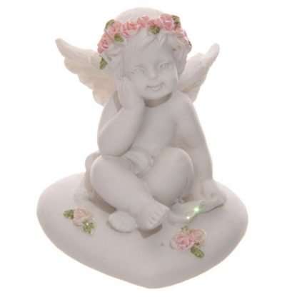 Cherubs With Pink Roses Sitting on a Heart - Image 2