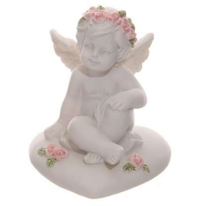 Cherubs With Pink Roses Sitting on a Heart - Image 5