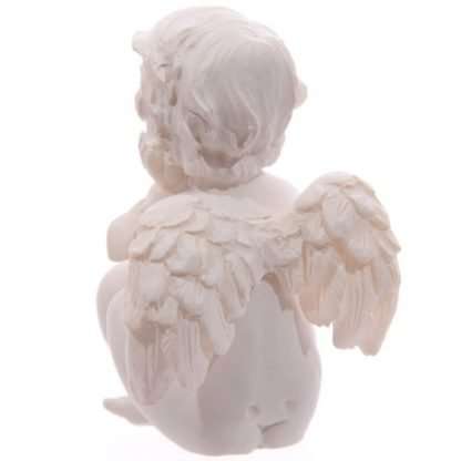 White Cherub Sitting with Red Heart Gem - Image 6