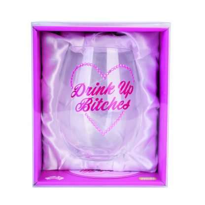 Drink Up B*tches Stemless Wine Glass - Image 2