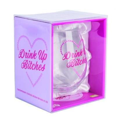 Drink Up B*tches Stemless Wine Glass - Image 3