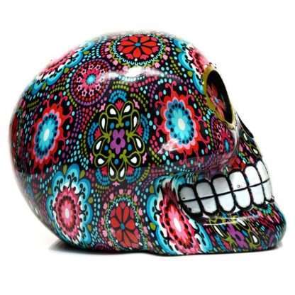 Day of the Dead Floral Print Skull Ornament - Image 3
