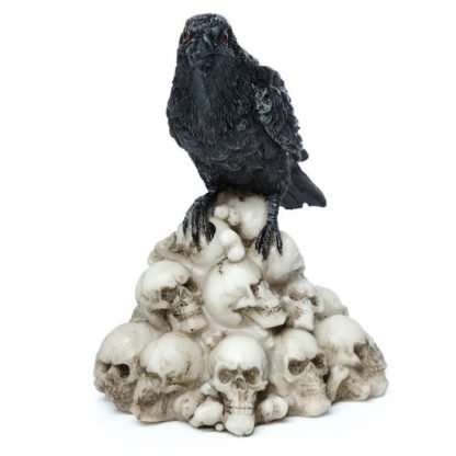 Crow Standing on Pile of Skulls Ornament - Image 2