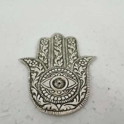 White Metal HAMSA Incense Holder - Image 2
