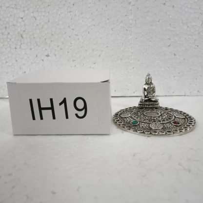 White Metal Round Buddha Incense Holder - Image 3