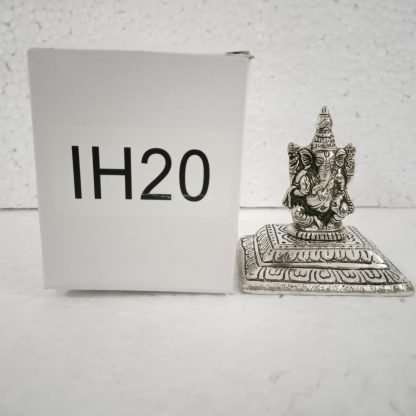 White Metal Square Ganesha Incense Holder - Image 3