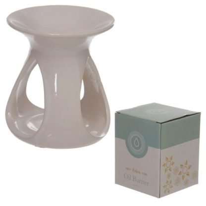 White Tear Drop Ceramic Oil and Wax Burner