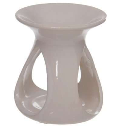 White Tear Drop Ceramic Oil and Wax Burner - Image 2