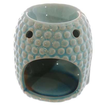 Small Crackle Glaze Ceramic Buddha Head Oil Burner - Image 4
