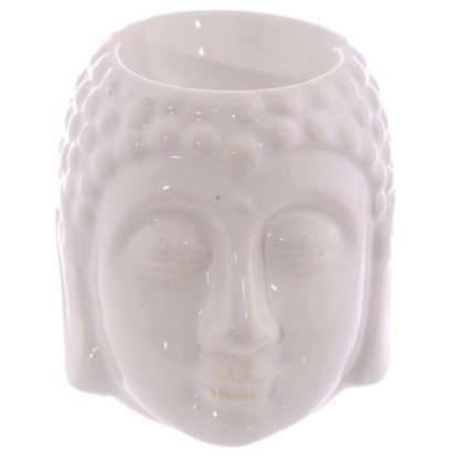 Small Crackle Glaze Ceramic Buddha Head Oil Burner - Image 5