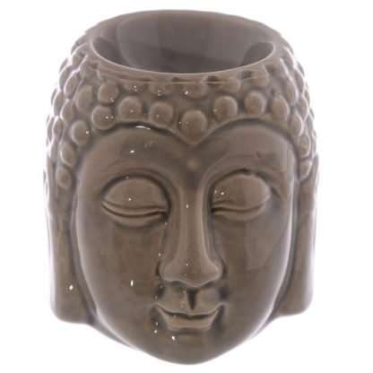 Small Crackle Glaze Ceramic Buddha Head Oil Burner - Image 7