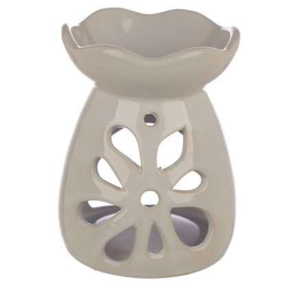 Eden Ceramic Grey and Pastel Tone Floral Oil and Wax Burner - Image 2