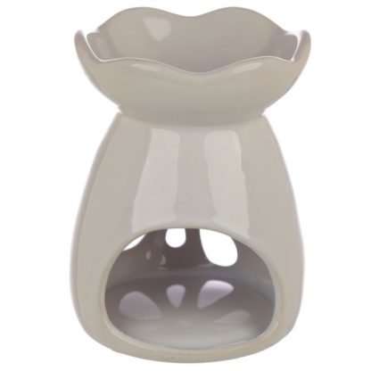 Eden Ceramic Grey and Pastel Tone Floral Oil and Wax Burner - Image 4