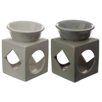 Eden Cube Ceramic Oil and Wax Burner with Geometric Cut-out