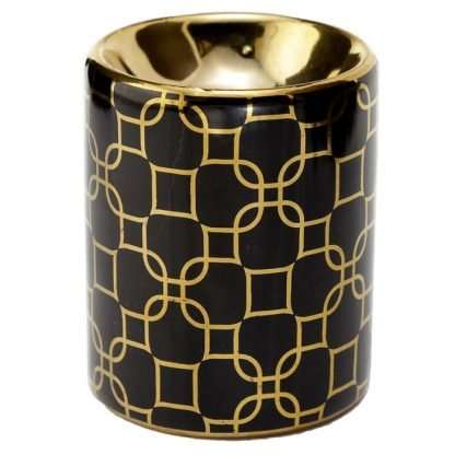 Eden Metallic Gold Geometric Ceramic Mini Oil Burner - Image 4