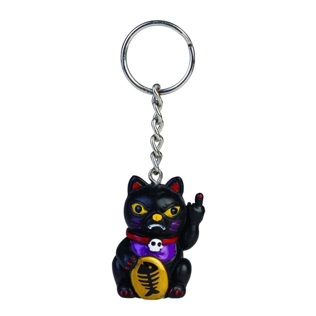 Rude Lucky Kitty Keychain - Image 2