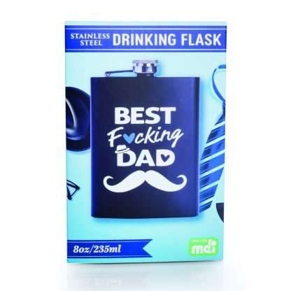 Best F*cking Dad Metal Flask - Image 3