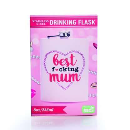 Best F*cking Mum Metal Flask - Image 3
