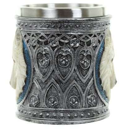 Decorative White Wolf Tankard - Image 2