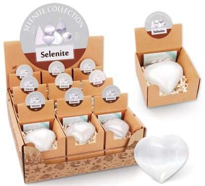 Selenite Heart Display Box