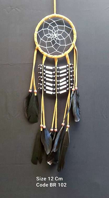 Dreamcatcher Brown with Bone Beads 12cm