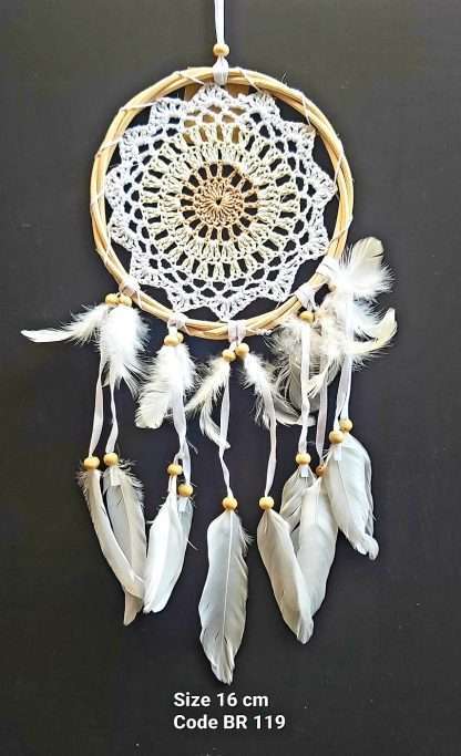 Dreamcatcher White Crochet 16cm