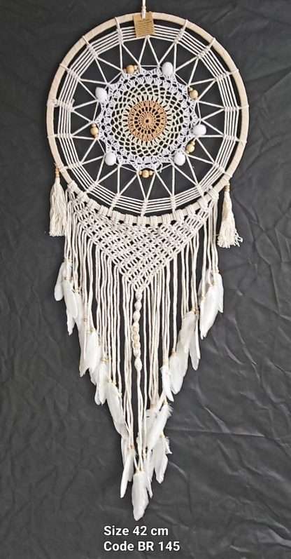 Dreamcatcher White Crochet 42cm
