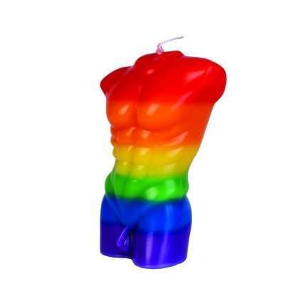 Male Body Candle Rainbow Pride - Image 2