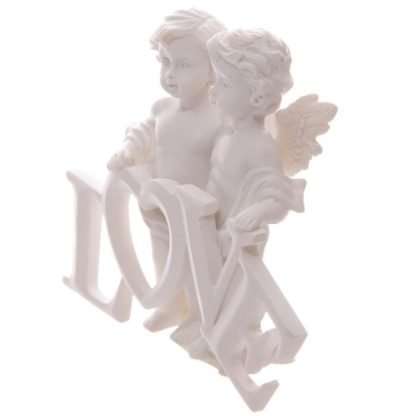 Cherubs Pair Holding LOVE Letters - Image 2