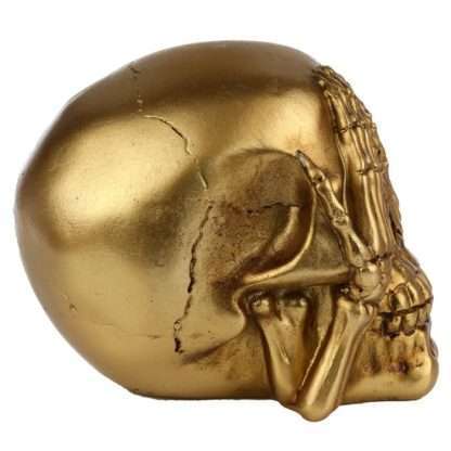 Set of 3 Hear No Speak No See No Evil Gold Skulls - Image 5