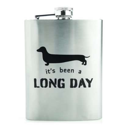 Dachshund Metal Flask