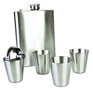 Flask Set with Four Shot Glasses