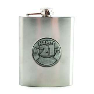 21st Engravable Metal Flask