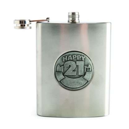 21st Engravable Metal Flask - Image 2