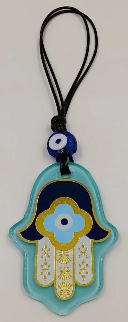 Turkish Glass Hamsa with Evil Eye Wall Hanging- Assorted - Image 7