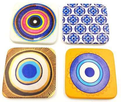 Evil Eye Coasters- Assorted set of 4 - Image 3