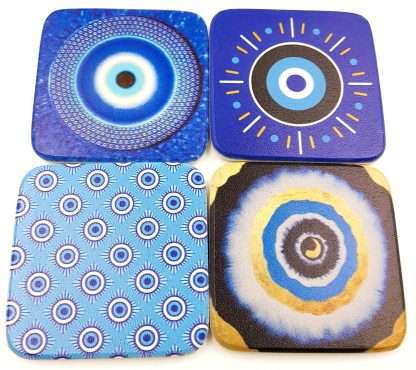Evil Eye Coasters- Assorted set of 4 - Image 5