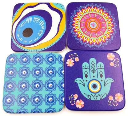 Evil Eye Coasters- Assorted set of 4 - Image 6