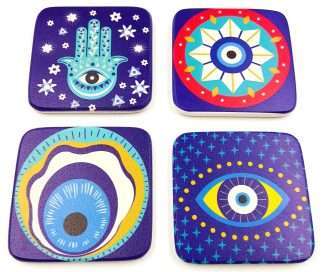 Evil Eye Coasters- Assorted set of 4